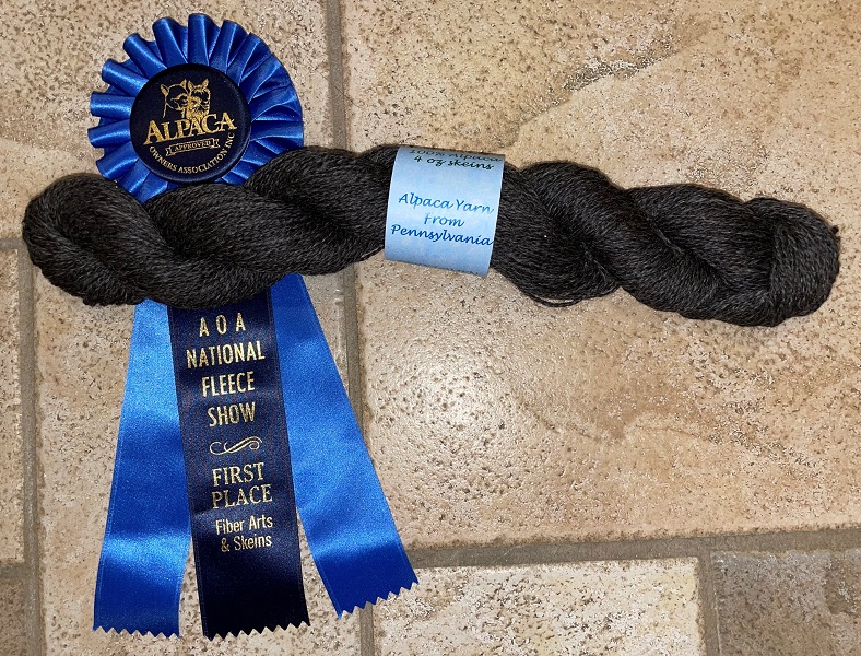 AP43 single skein blue ribbon